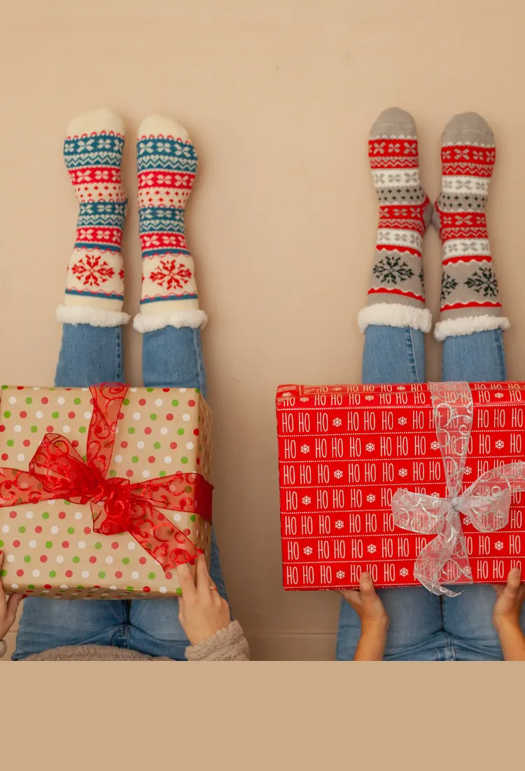 Snowflake Sherpa Slipper Socks