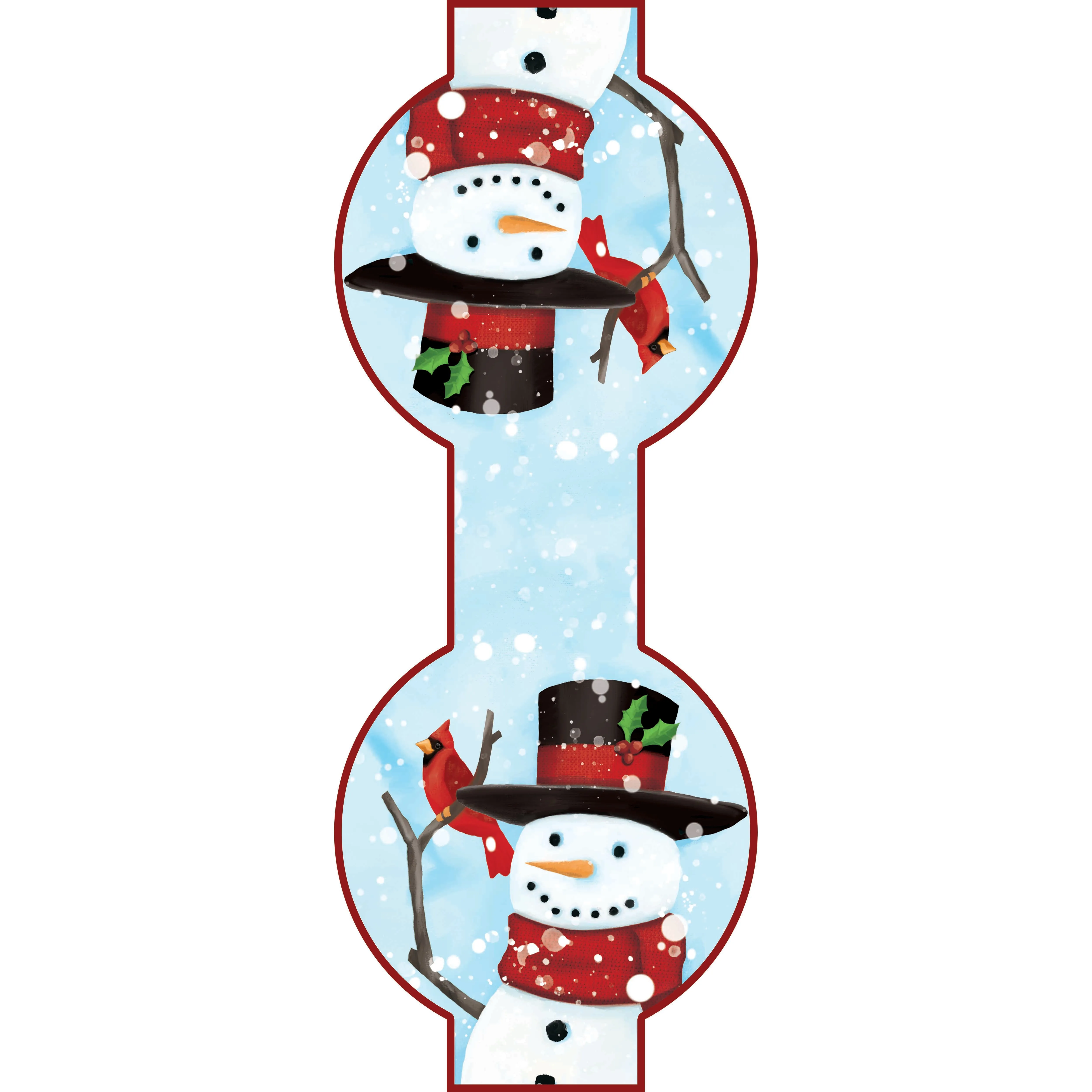 Snowman Mailbox Saddle with Magnetic Mailbox Door Decor Set,56830s