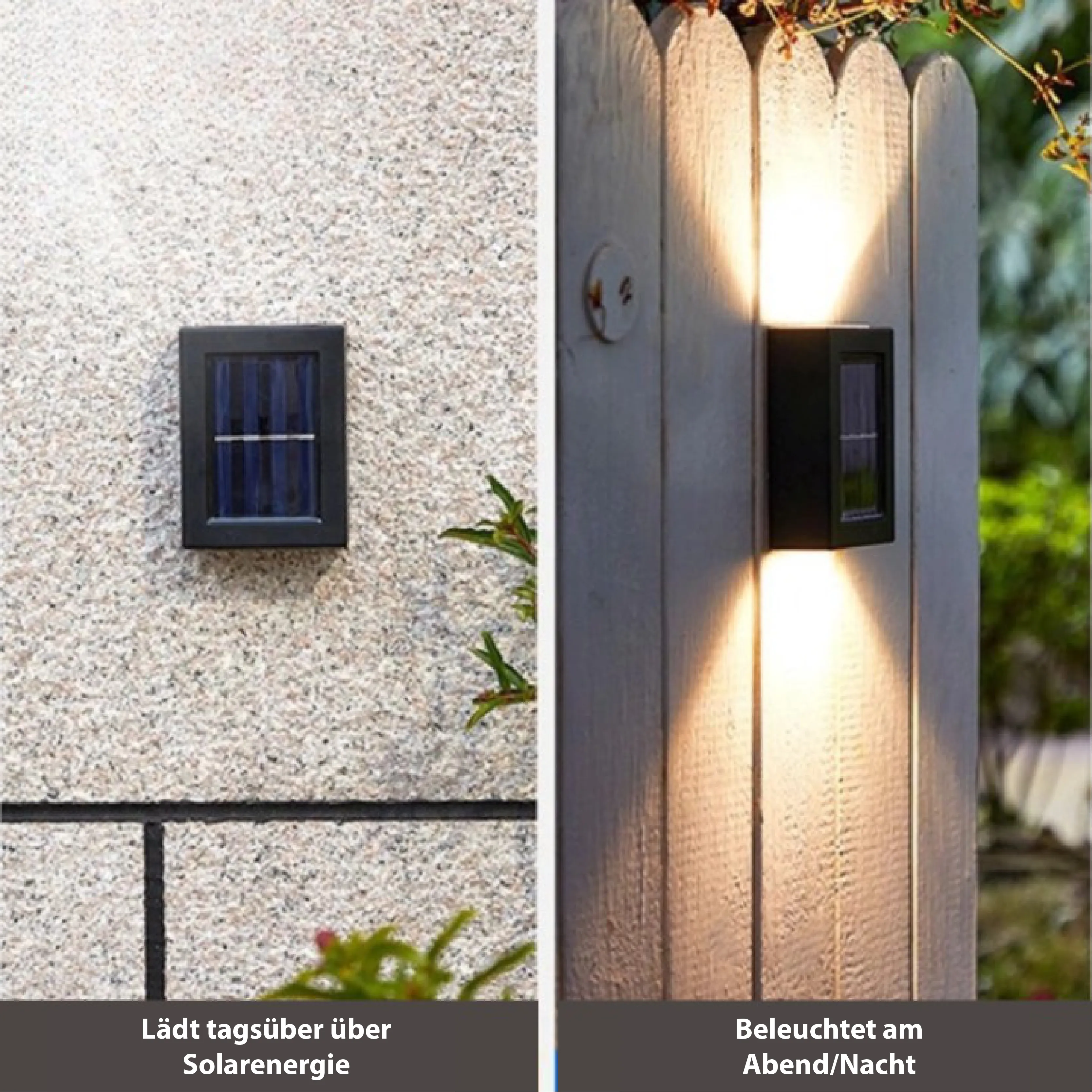 Solar-Powered LED Wall Light – Wireless Outdoor Waterproof Garden Lamp