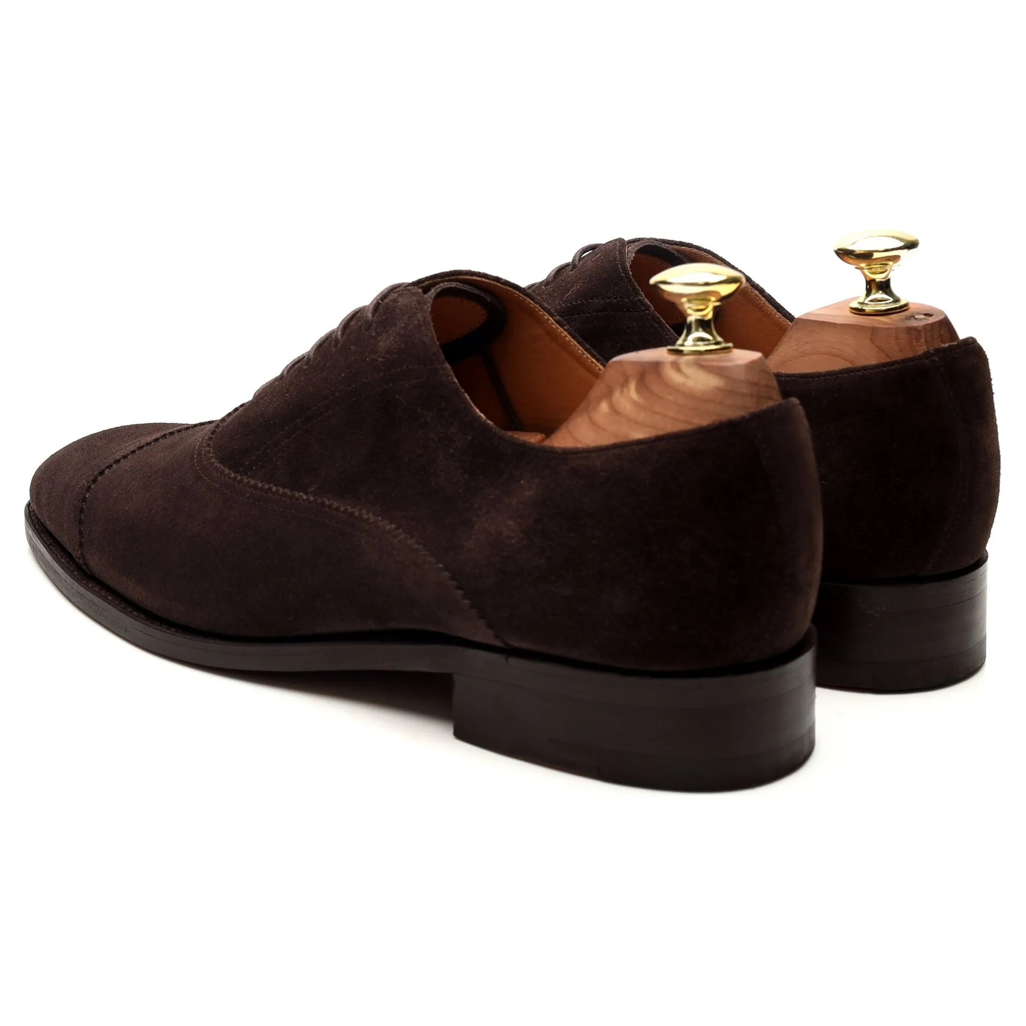 'Straight Cap' Dark Brown Suede Oxford UK 7 G