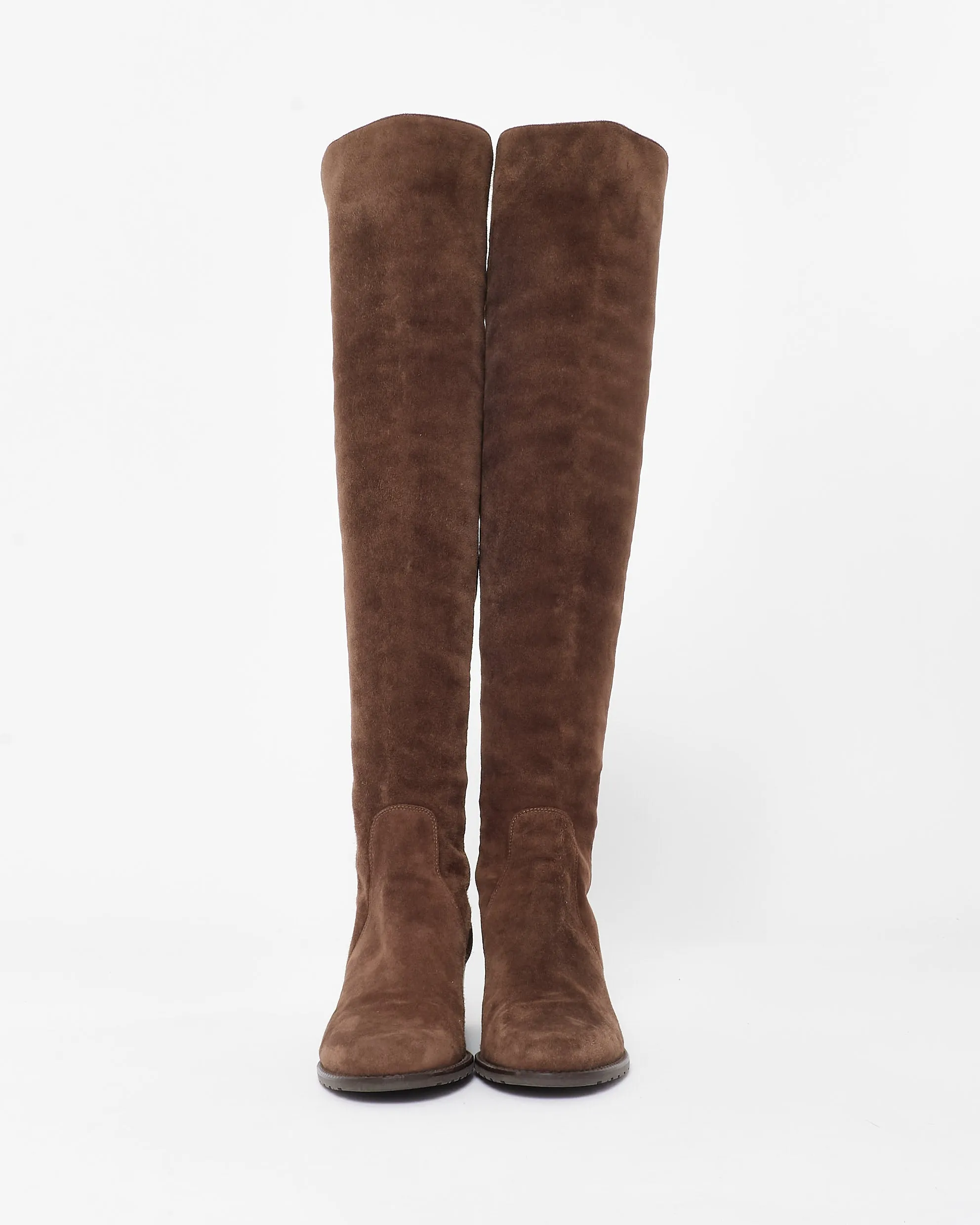 Stuart Weitzman Brown Suede 50/50 Knee-High Boots - 6.5