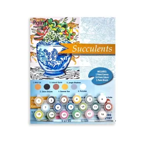 Succulents Paint by Number Kit 8”x10”