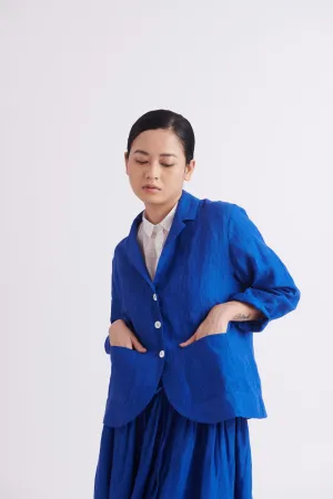 summer jacket linen blue-SS2025-19-fashion edit-the plavate