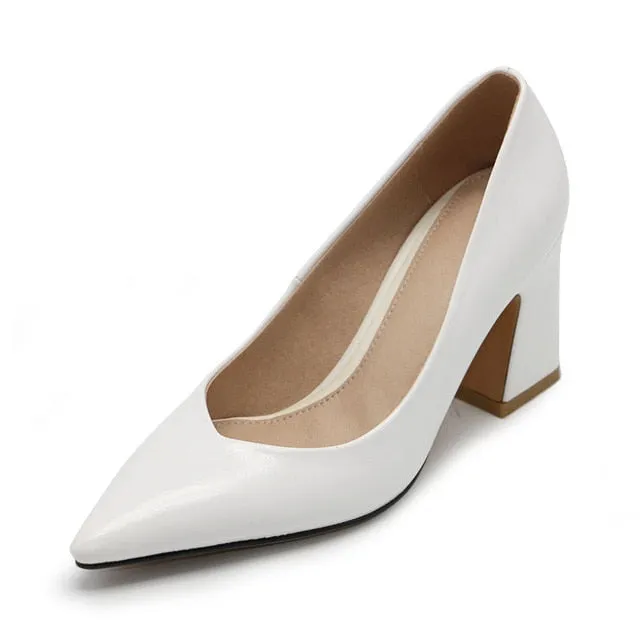 Taoffen New Women Pointed Toe Pumps Solid Color High Heels Shoes Women Concise Office Lady Daily Party Footwear Size 32-43