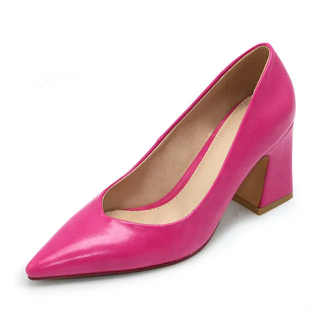 Taoffen New Women Pointed Toe Pumps Solid Color High Heels Shoes Women Concise Office Lady Daily Party Footwear Size 32-43