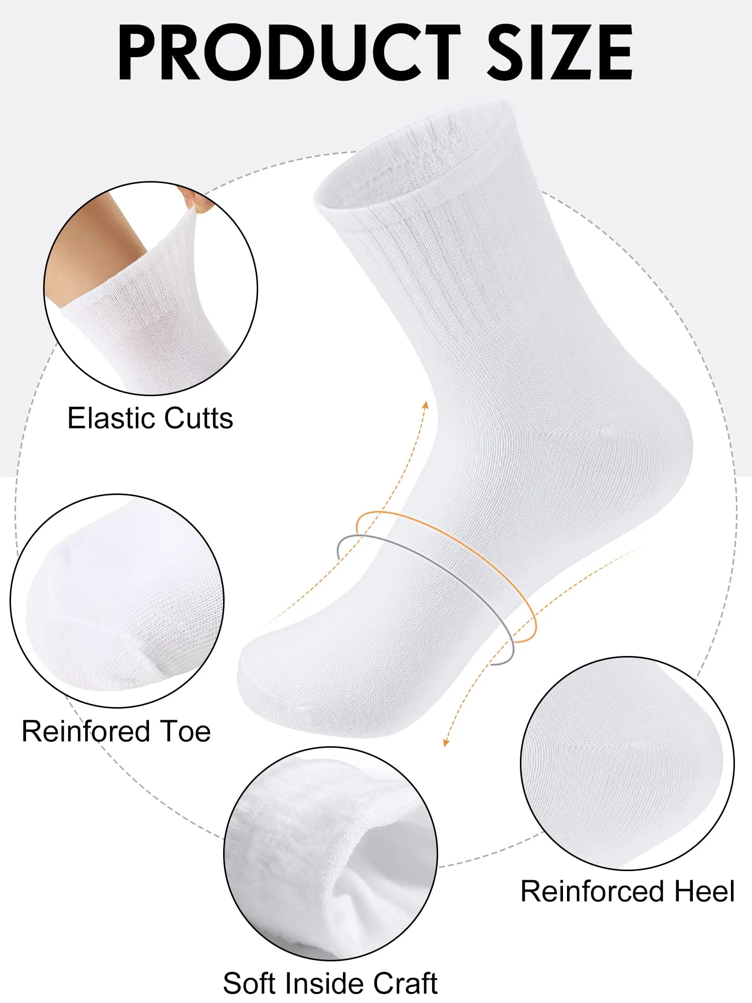 Tarpop 150 Pairs Mens Socks in Bulk Pack Unisex Socks Adult for Homeless Sports Ankle Moisture Wicking for Men Women(Black, White, Gray)