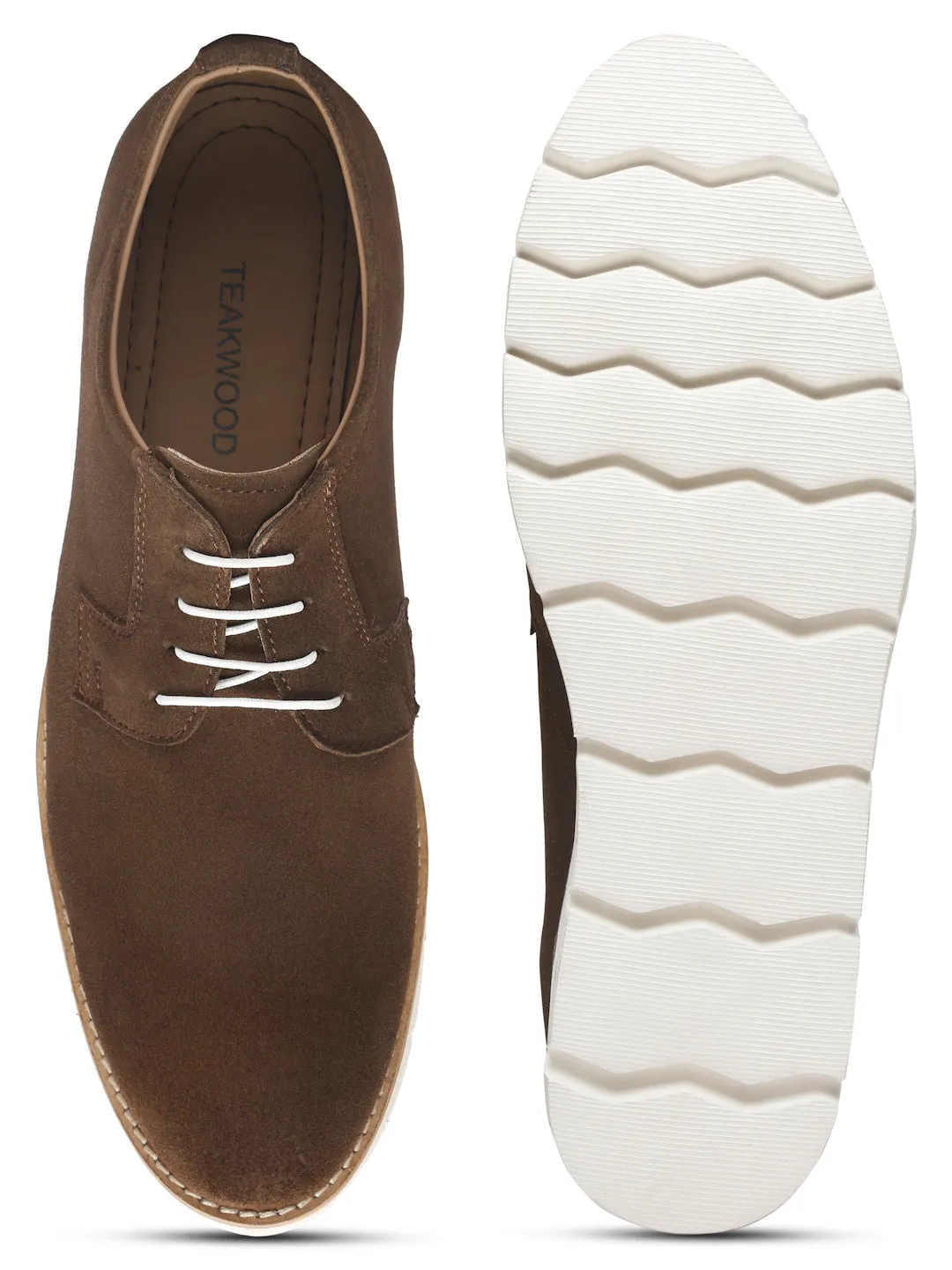Teakwood Leather Men Solid Olive Round-Toe Casual Shoes - Clearance sale