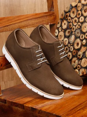 Teakwood Leather Men Solid Olive Round-Toe Casual Shoes - Clearance sale