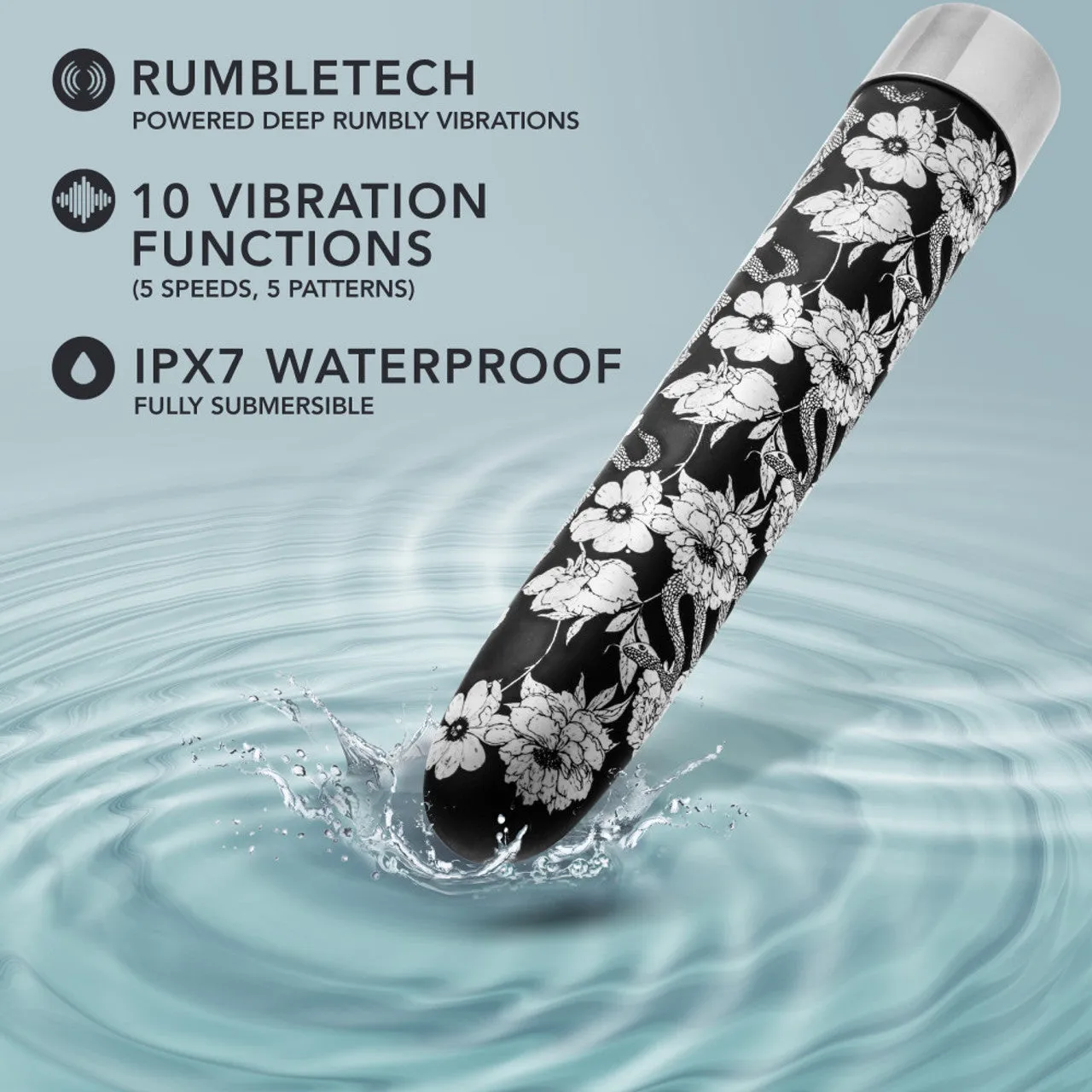The Collection - Eden - 7 Inch Rechargeable Vibe - Black