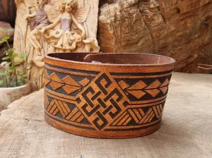 Tibetan Leather Wrist Cuff