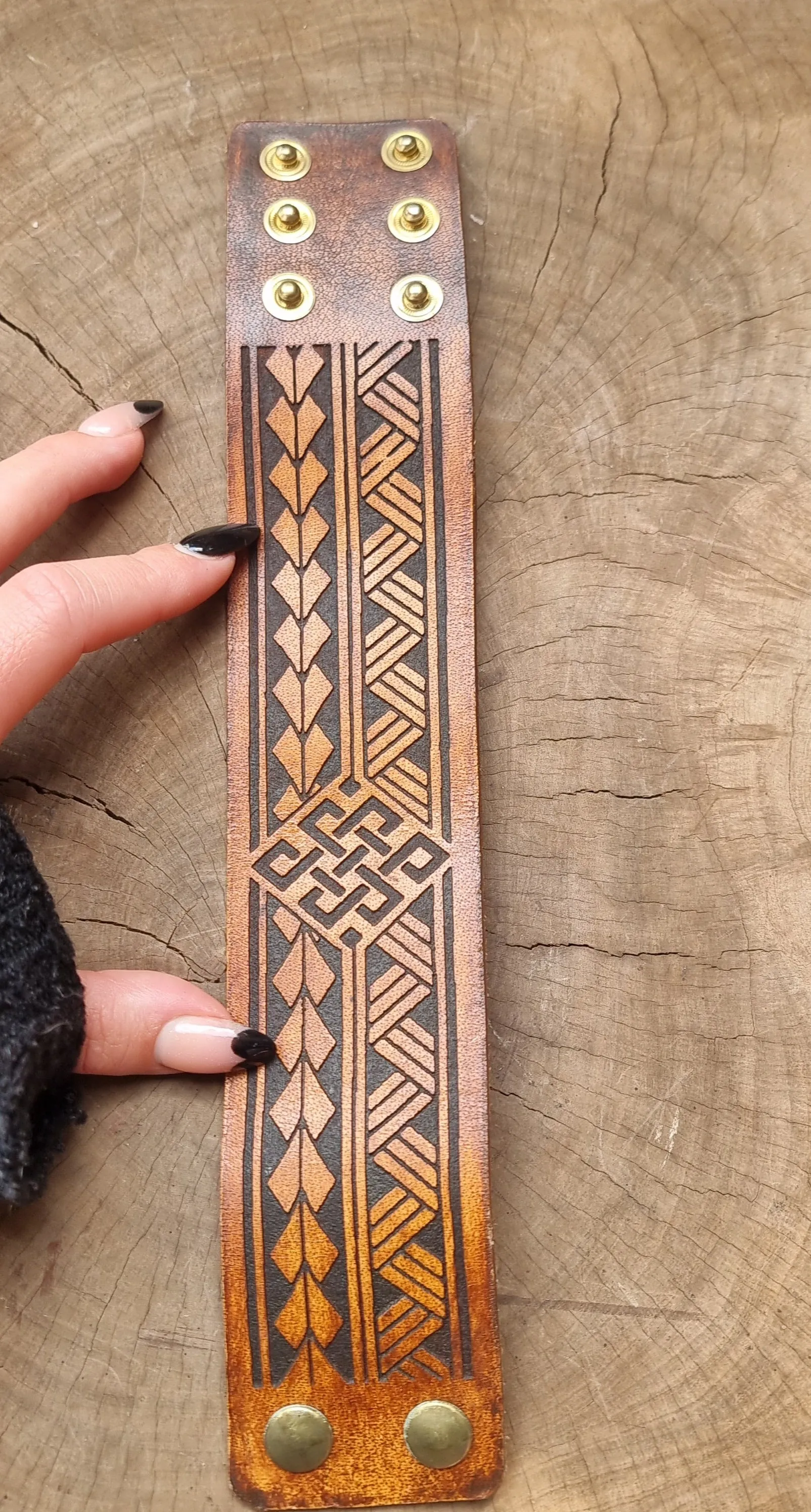 Tibetan Leather Wrist Cuff