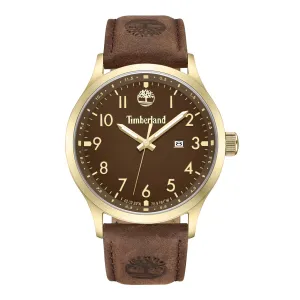 Timberland Trumbull Goldtone Stainless Steel & Leather Strap Watch