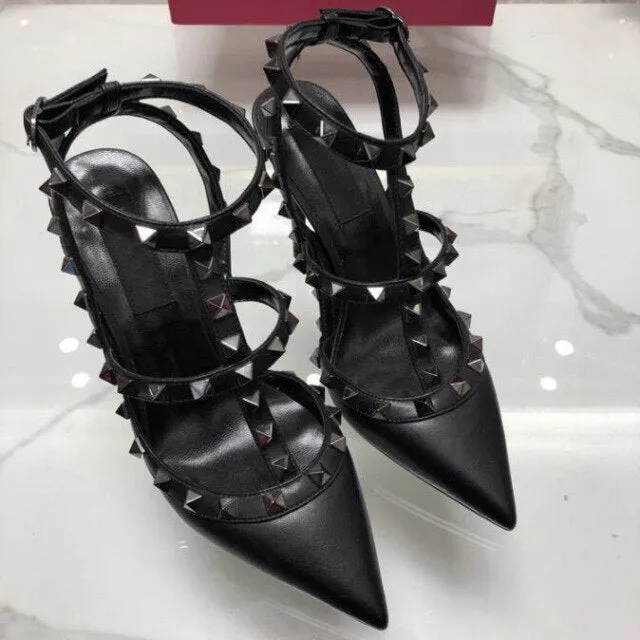 Top quality High heel rivet women sandals office