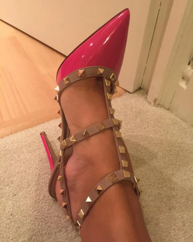 Top quality High heel rivet women sandals office