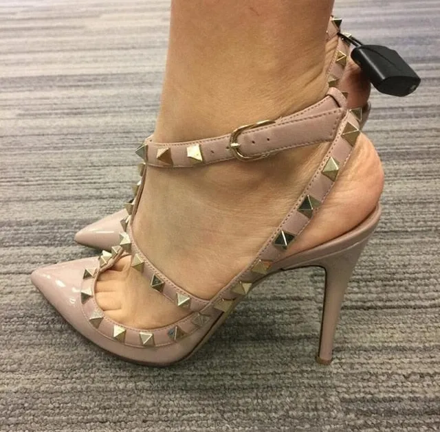 Top quality High heel rivet women sandals office