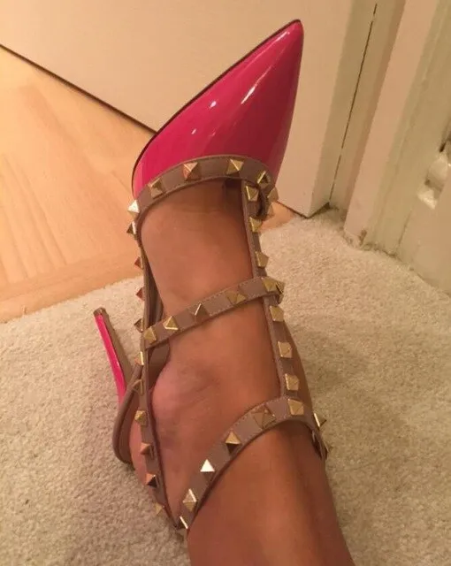 Top quality High heel rivet women sandals office