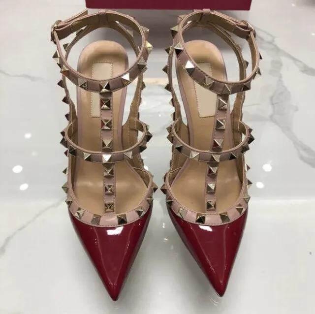 Top quality High heel rivet women sandals office