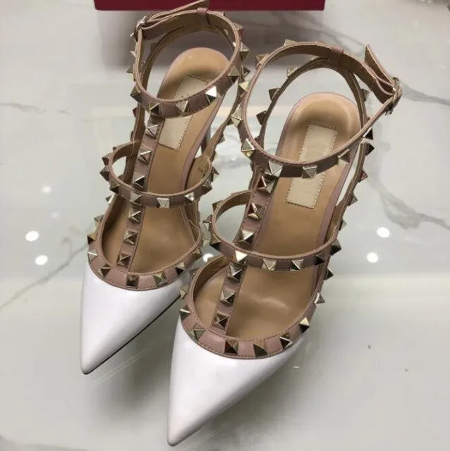 Top quality High heel rivet women sandals office
