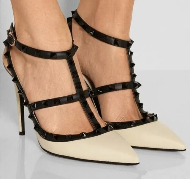 Top quality High heel rivet women sandals office