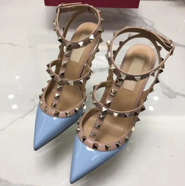 Top quality High heel rivet women sandals office
