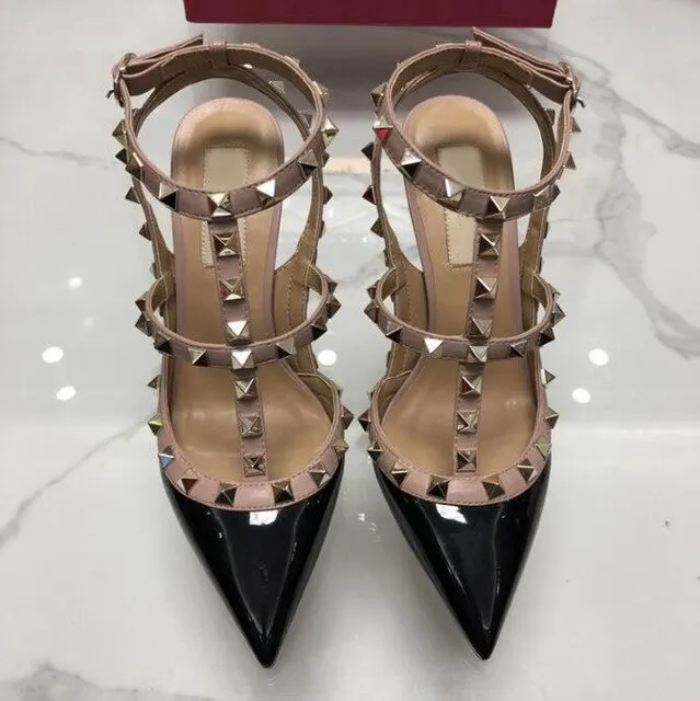Top quality High heel rivet women sandals office