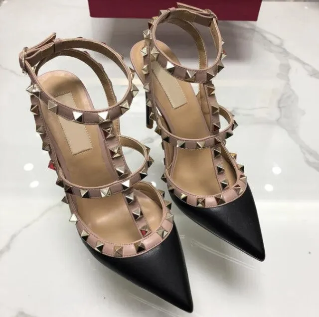 Top quality High heel rivet women sandals office