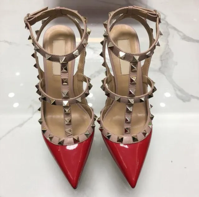 Top quality High heel rivet women sandals office