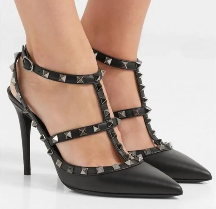 Top quality High heel rivet women sandals office