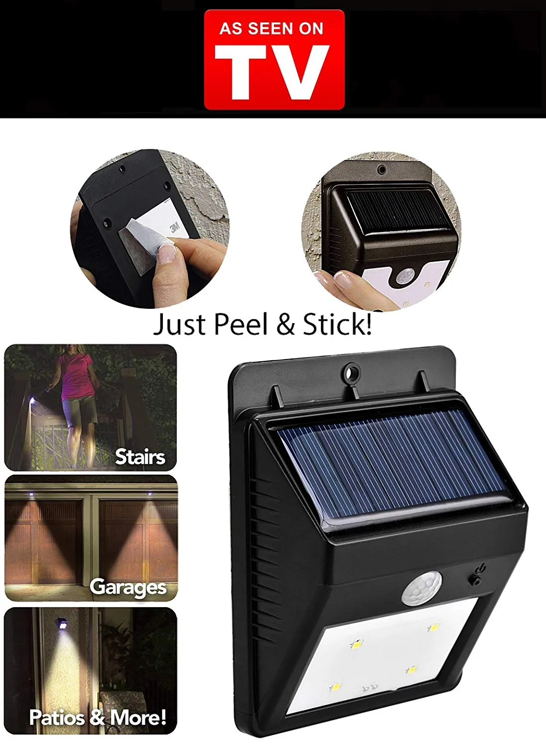 total vision solar powered led forever light, Black finish!