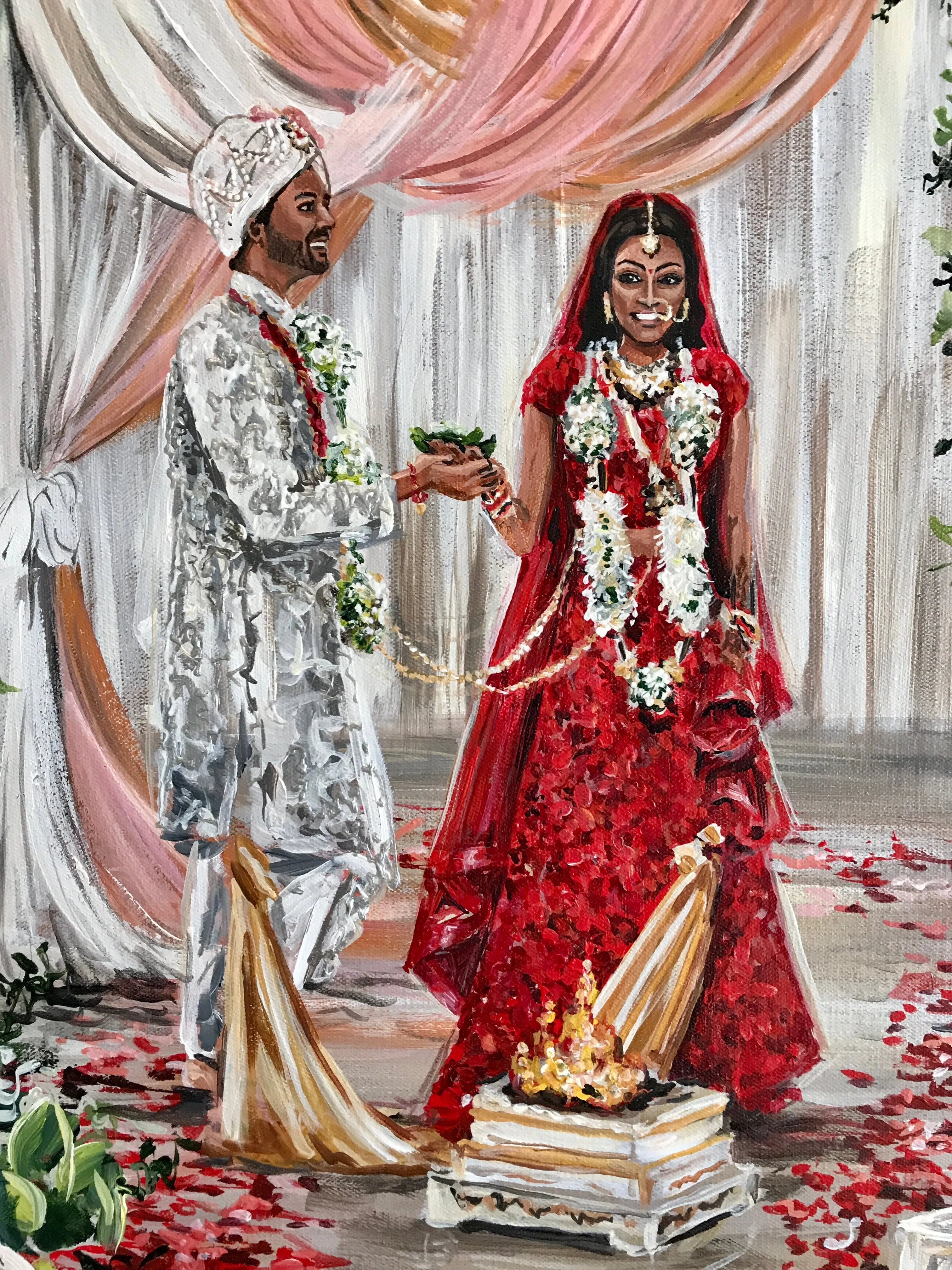 Traditional Indian Wedding Painter LIVE