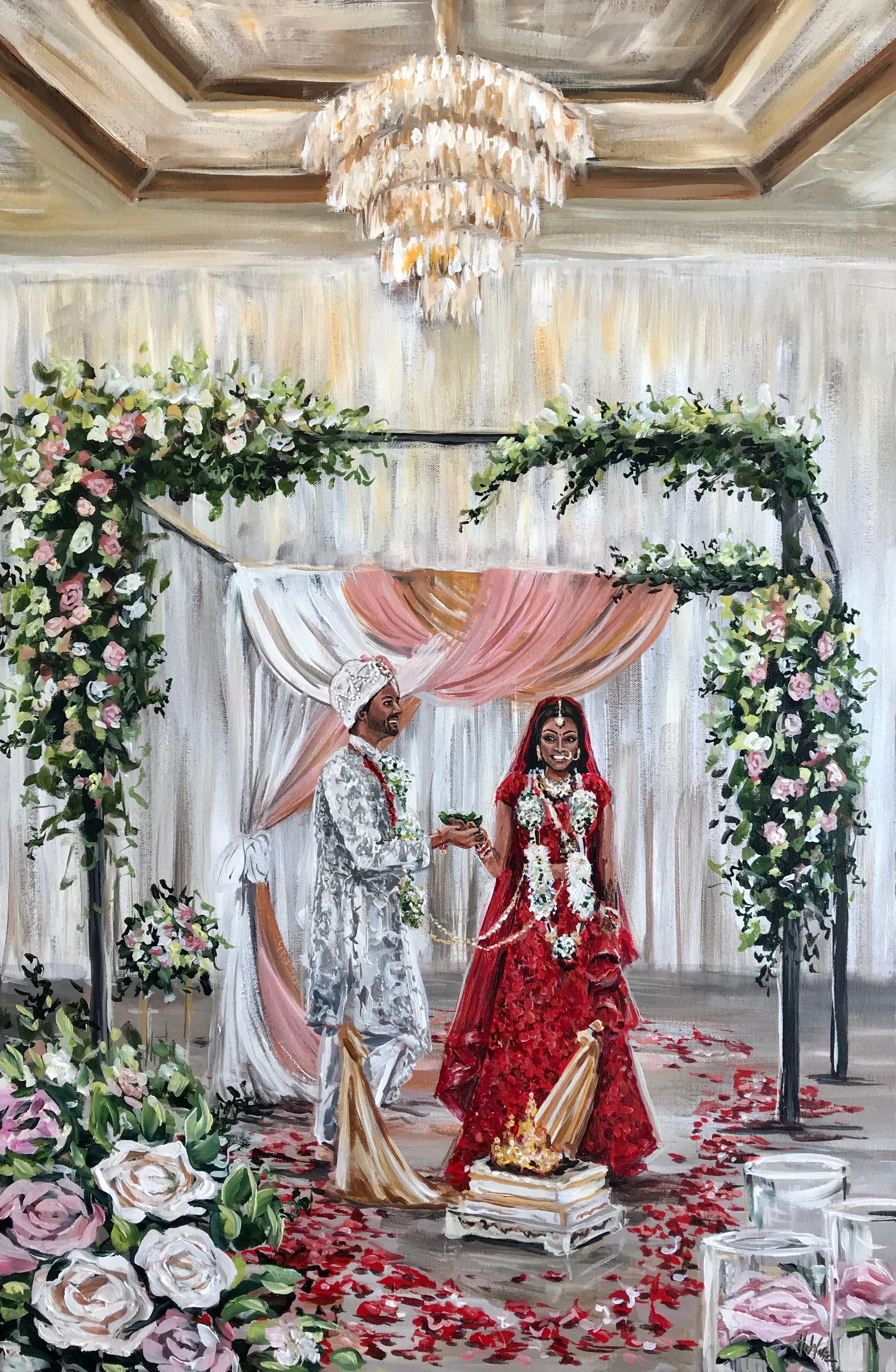 Traditional Indian Wedding Painter LIVE