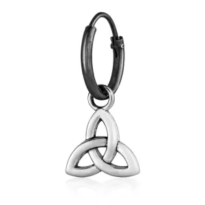 Trinity Celtic Knot Drop Earring - Huggie Triquetra Hoops
