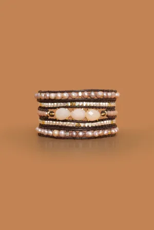 Triple Agate Five Layer Wrap