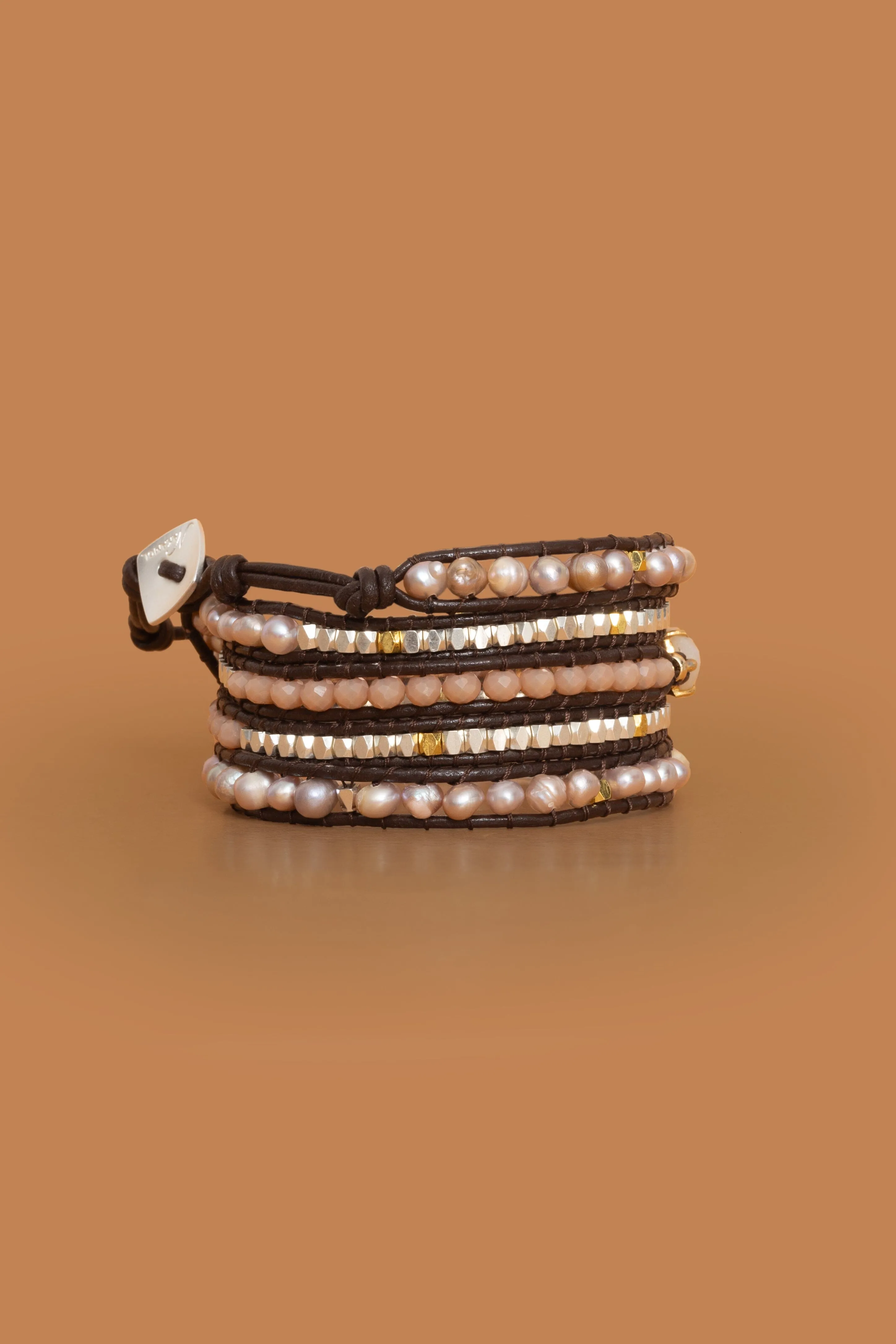 Triple Agate Five Layer Wrap