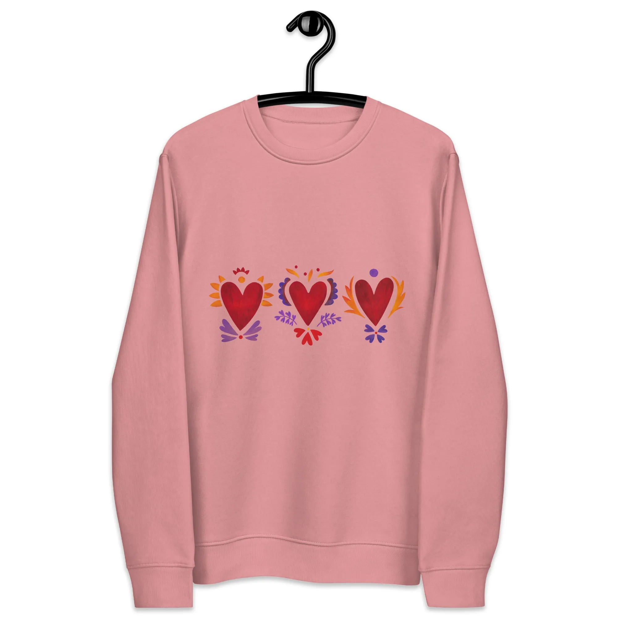 Tripple Burning Heart - Unisex Eco Sweatshirt