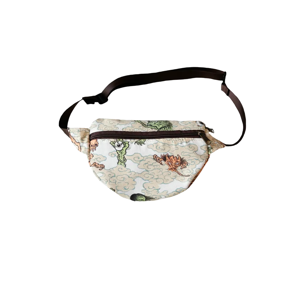[UNISEX] BANGXGANJI X LOCO MOSQUITO YOKAI CAMO BUM BAG (WHITE / GREEN)
