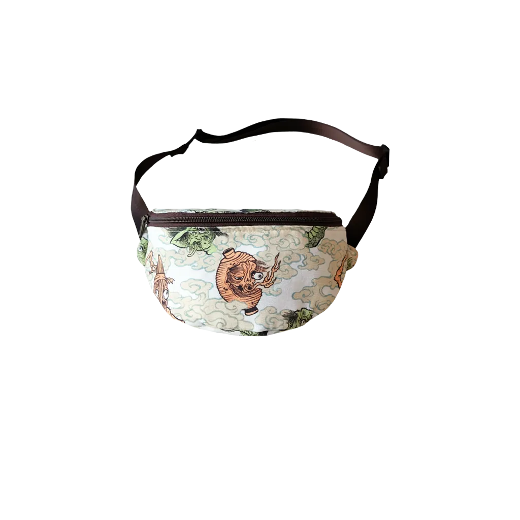 [UNISEX] BANGXGANJI X LOCO MOSQUITO YOKAI CAMO BUM BAG (WHITE / GREEN)