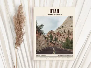Utah Vintage Wall Art, USA