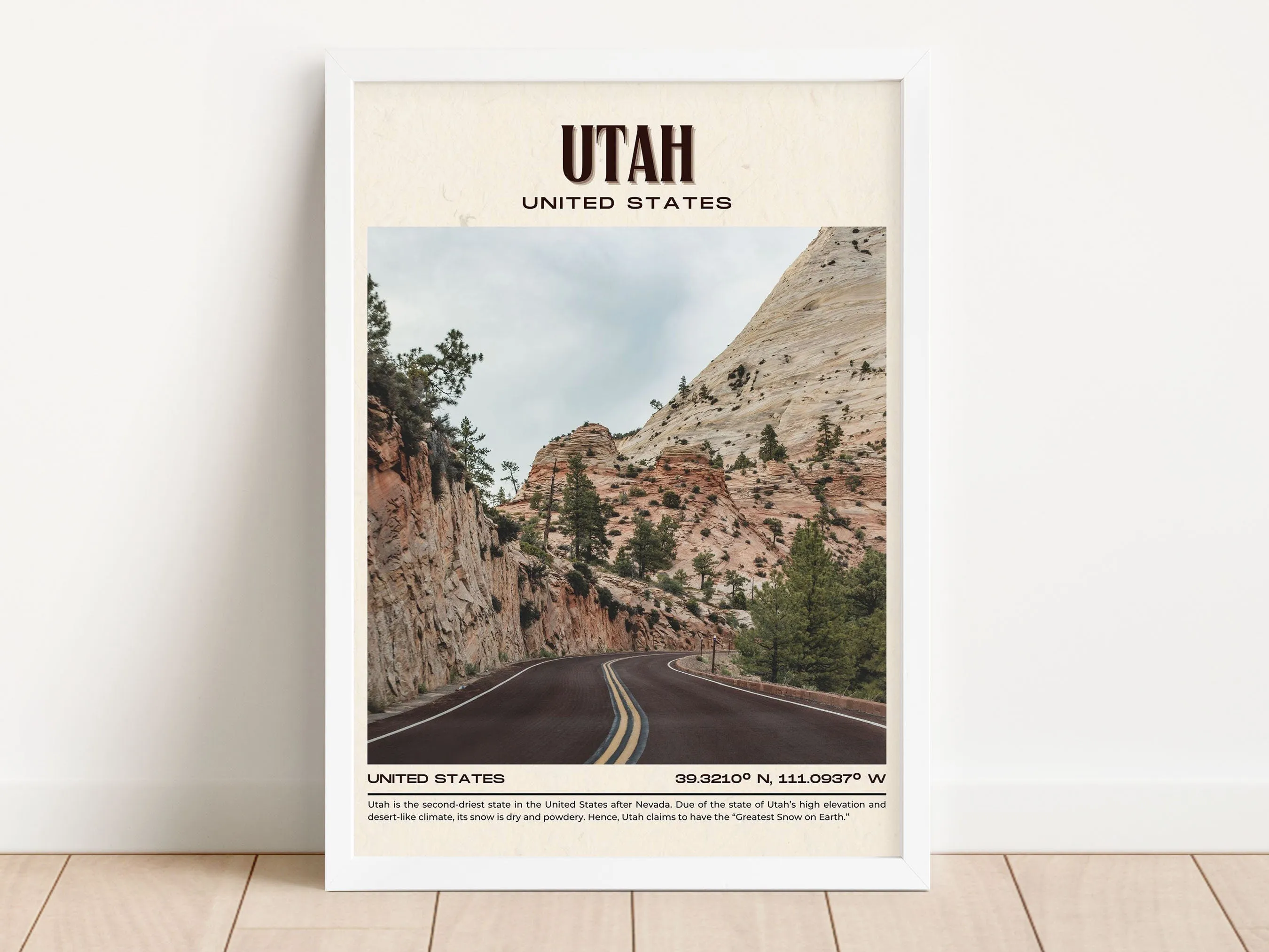Utah Vintage Wall Art, USA