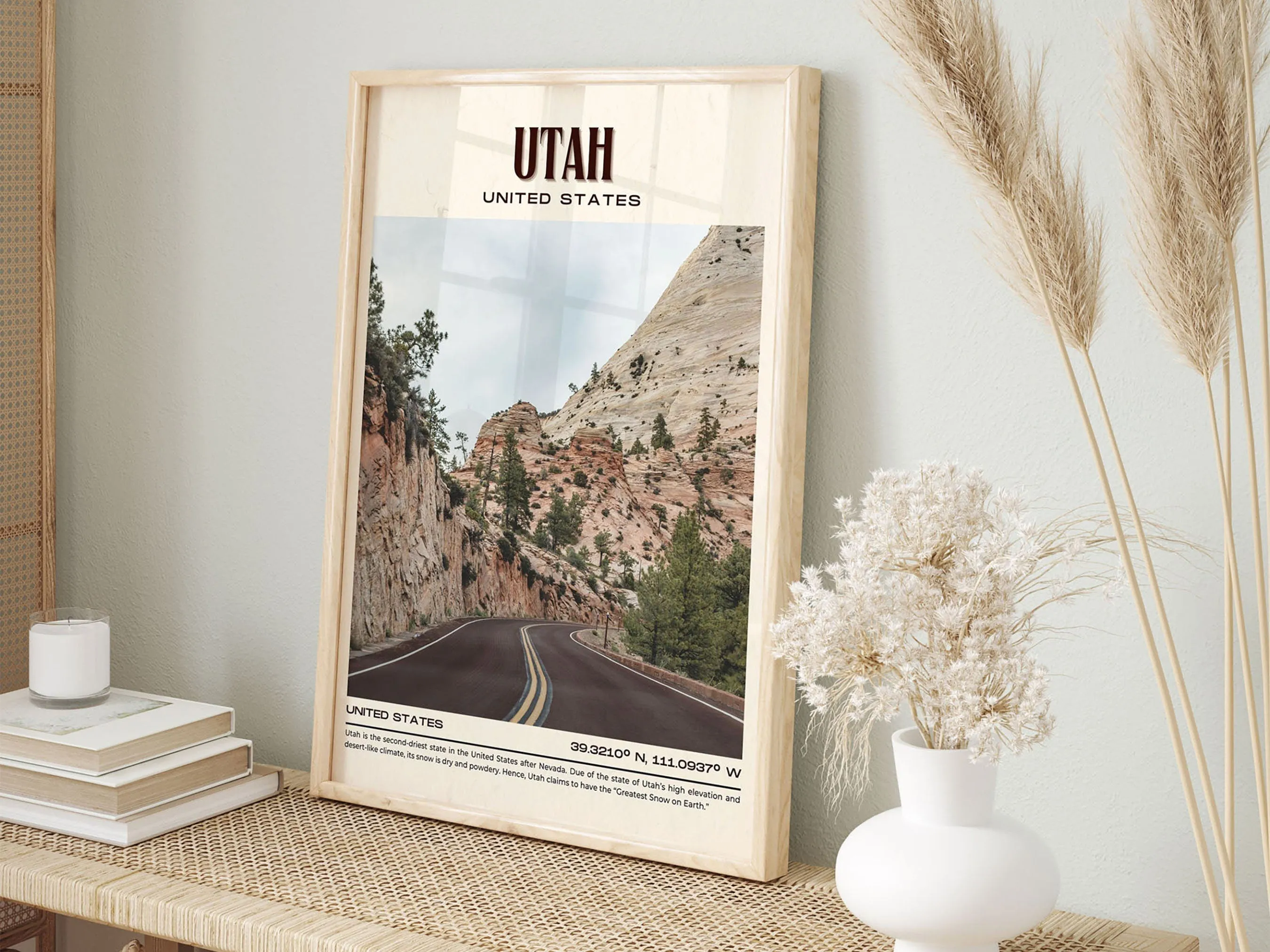 Utah Vintage Wall Art, USA