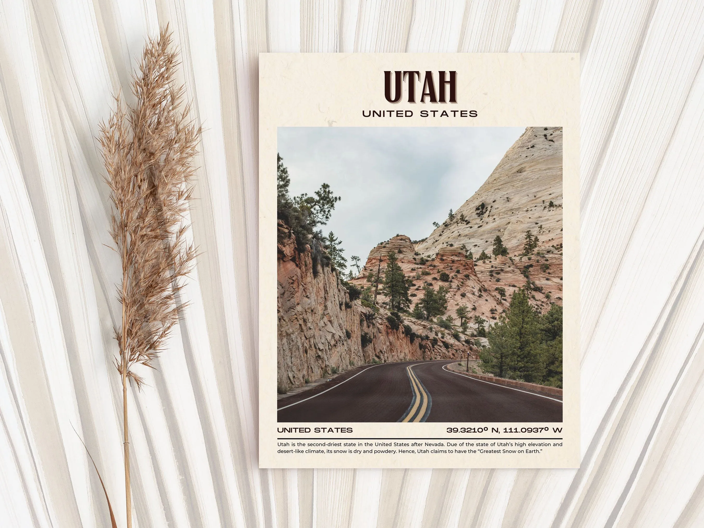 Utah Vintage Wall Art, USA
