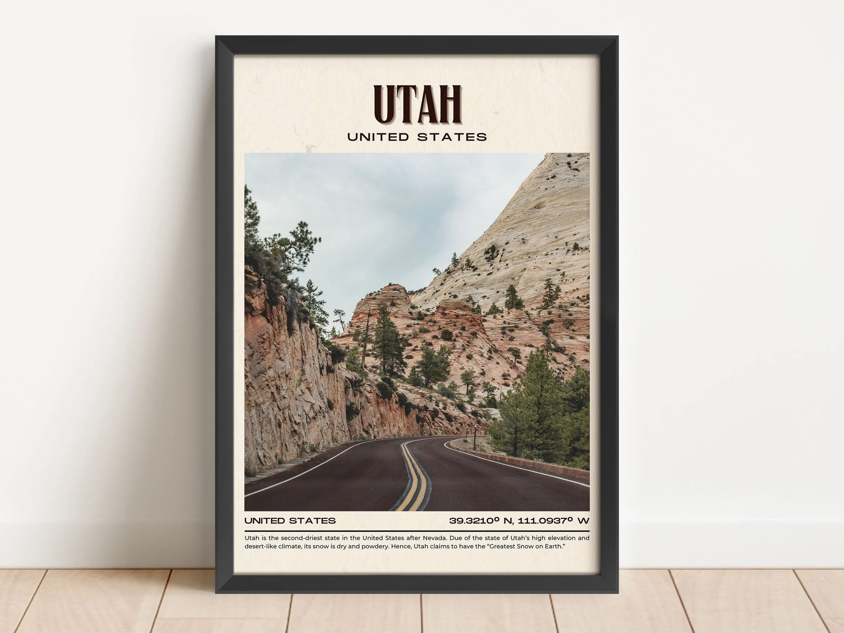 Utah Vintage Wall Art, USA