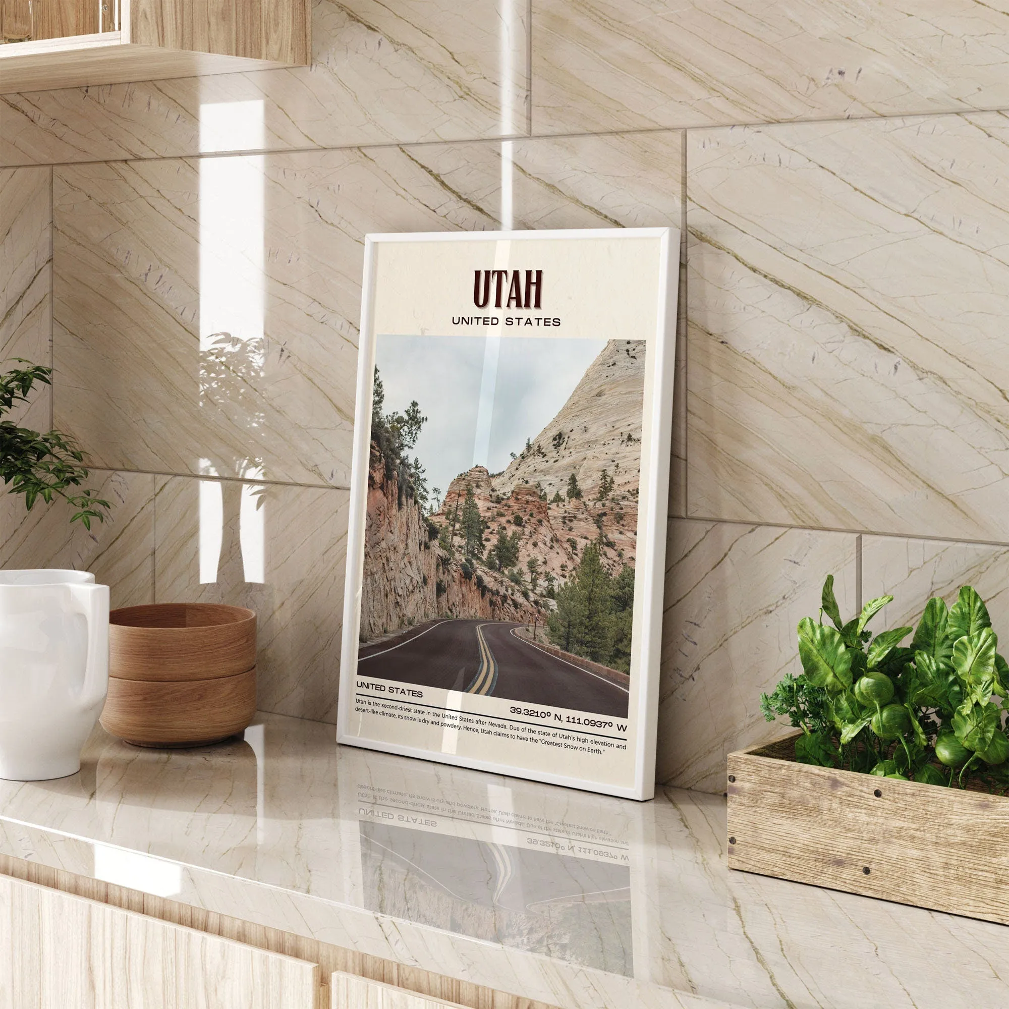 Utah Vintage Wall Art, USA