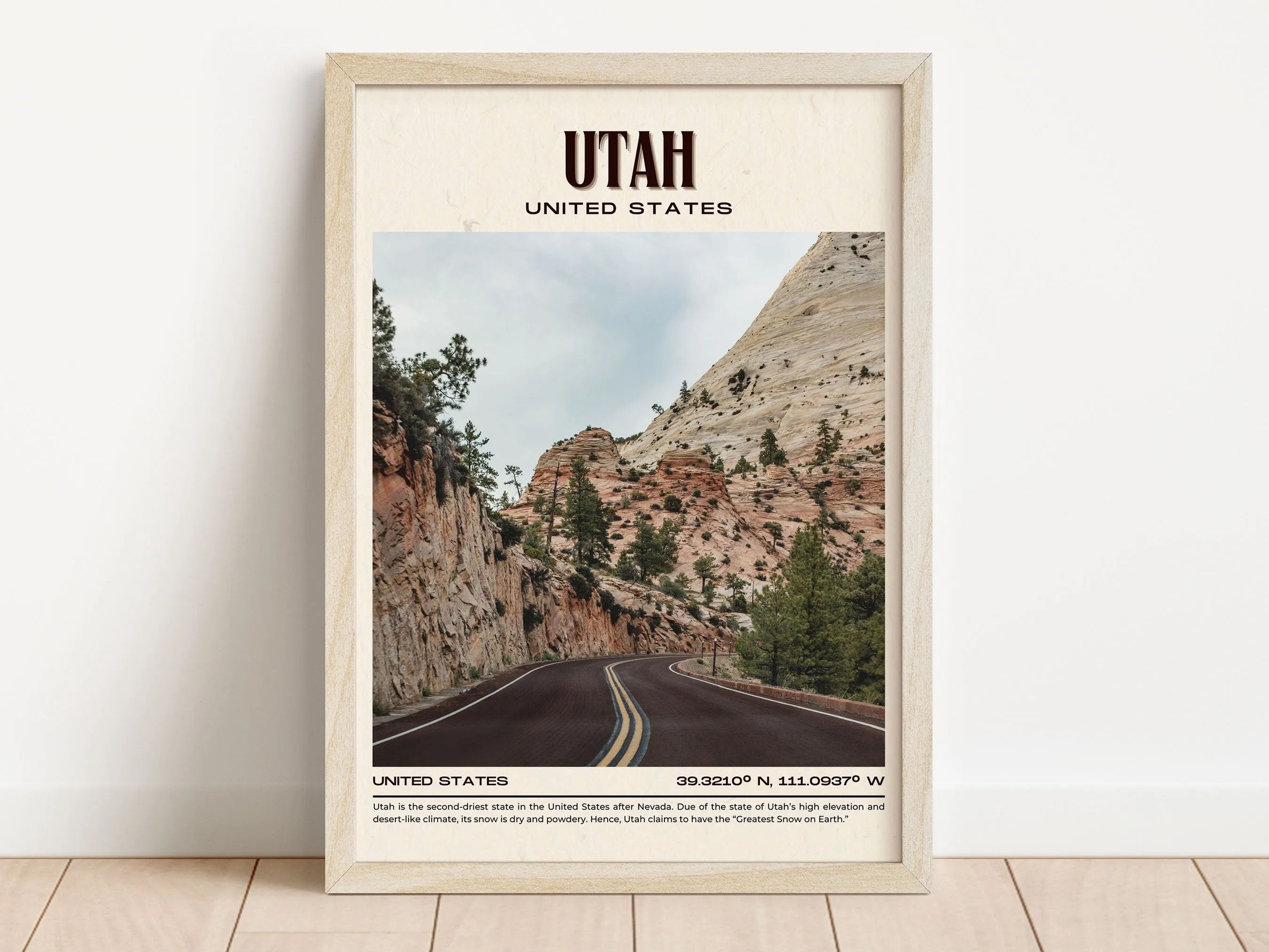Utah Vintage Wall Art, USA