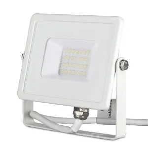V-TAC 20W Waterproof Outdoor Security Floodlight with Samsung LED Body Glass IP65 6400K White 1600 lumens [Energy Class A ], Die Cast Aluminium