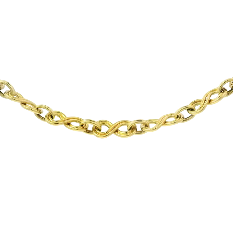 Vintage 18k Yellow Gold Infinity Link Chain