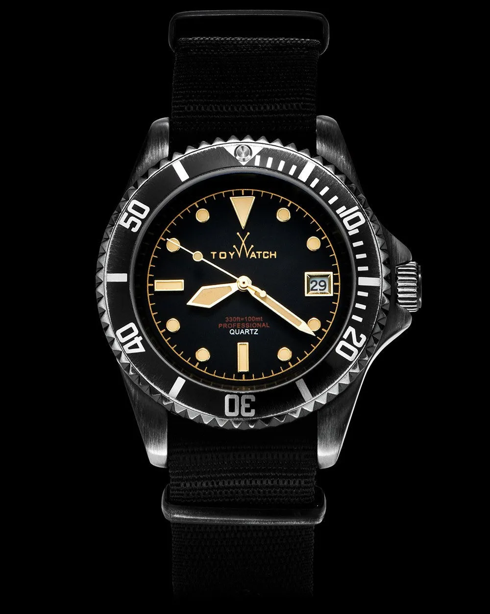 VINTAGE 3 HANDS BLACK - CANVAS STRAP