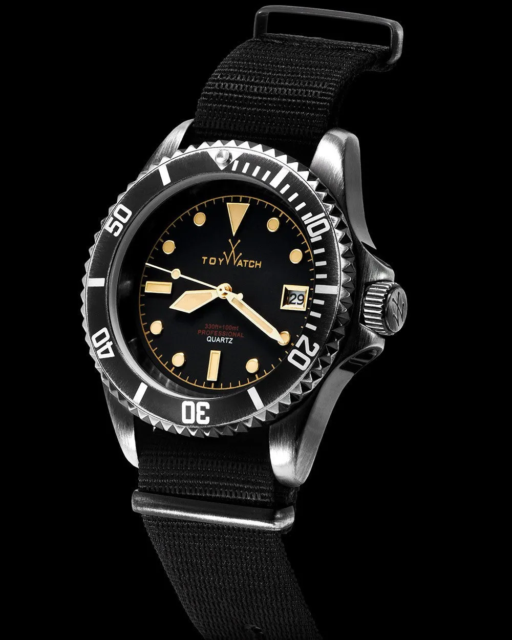 VINTAGE 3 HANDS BLACK - CANVAS STRAP