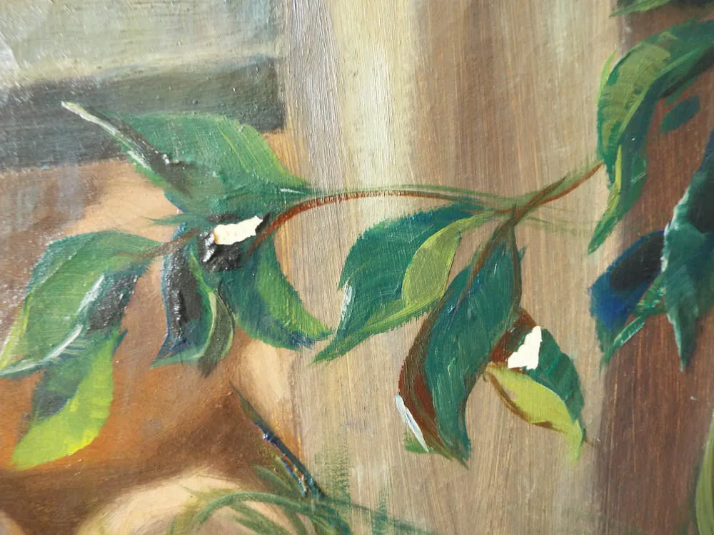 Vintage Bathing Nude Female Oil Painting ~ 30" x26" ~ Axel Linus ( 1885 - 1980 )