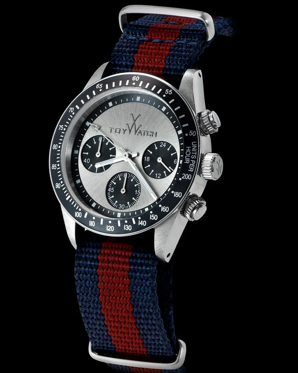 VINTAGE CHRONO DARK BLUE AND BORDEAUX STRAP